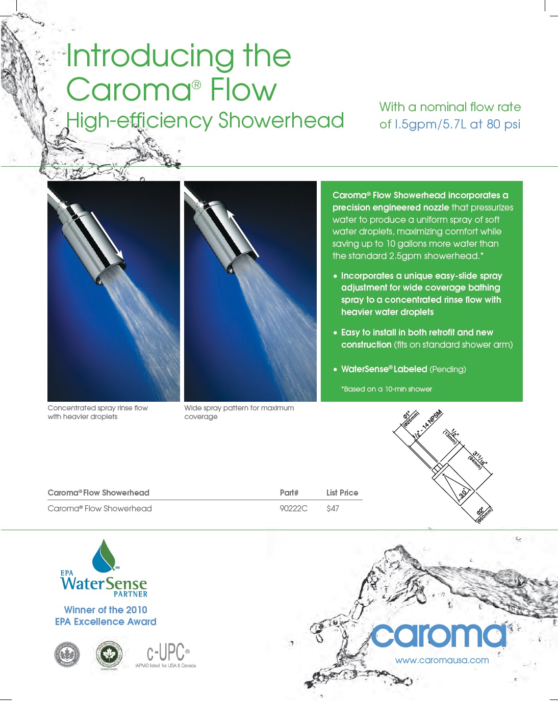 Caroma Flow Specs & Brochure